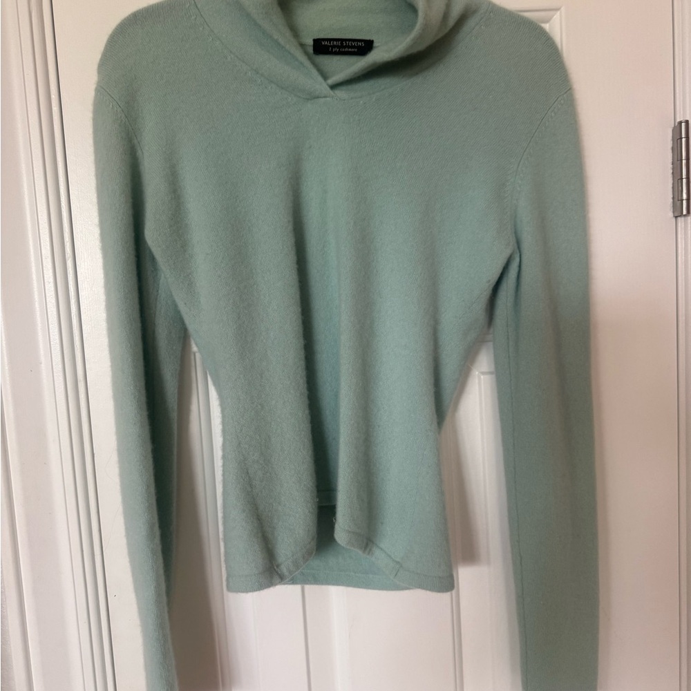 Valerie Stevens Mint Cowl Neck Sweater